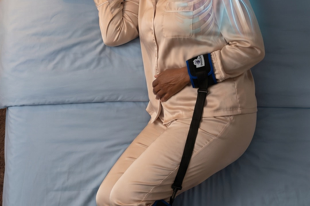 The nighttime support sleeve worn while resting
